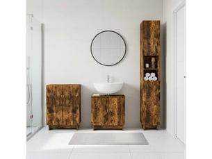 Ensemble de meuble de salle de bain 3 pièces ede chêne fumé cf63409