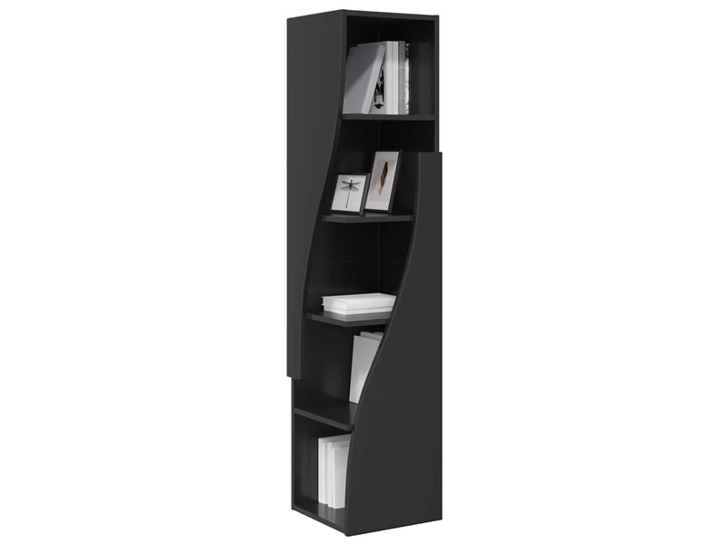  Meuble d'angle, meuble de rangement salon 32x32x140cm bois d'ingénierie noir  - Conforama C