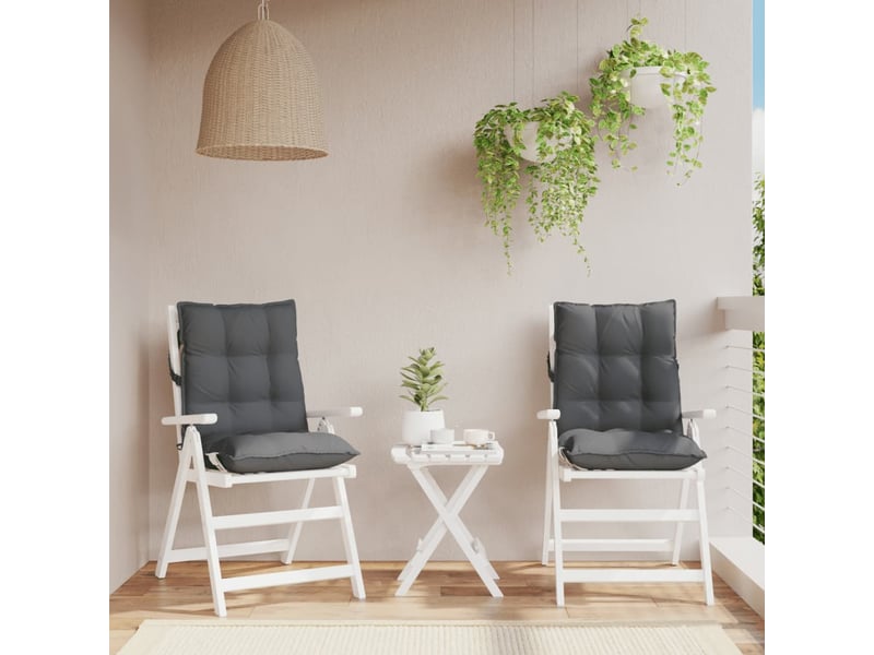 Lot de 2 coussins d'extérieur, coussins de chaise anthracite 100 x 50 x 7 cm cf56386  - Conforama B