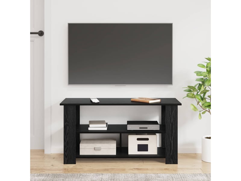  Support de télévision chêne noir 100x40x50 cm  - Conforama D