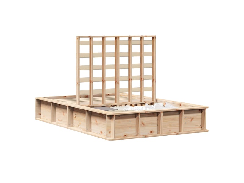 Lit double- lit adulte - cadre de lit marron 120 x 200 cm bois de pin massif - Conforama A