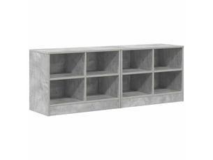 Armoire de lit avec étagère 2 pièces gris béton 66x33x48 cm