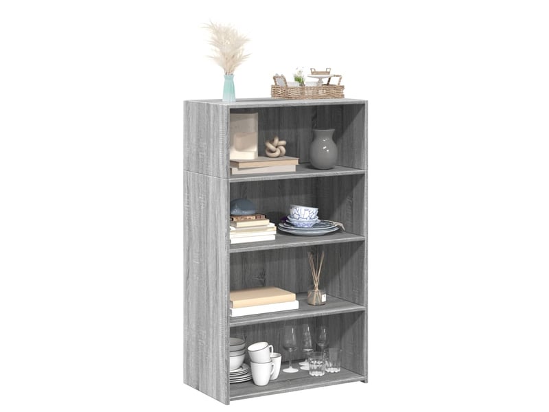  Buffet haut - bahut - meuble de rangement sonoma gris 70x41x124 cm bois d'ingénierie  - Conforama C