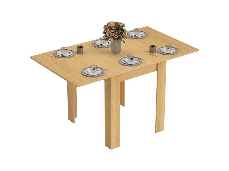 Table de salle à manger extensible 70-140x80 cm pour 4 à 6 personnes avec coussins en feutre naturel - Conforama B