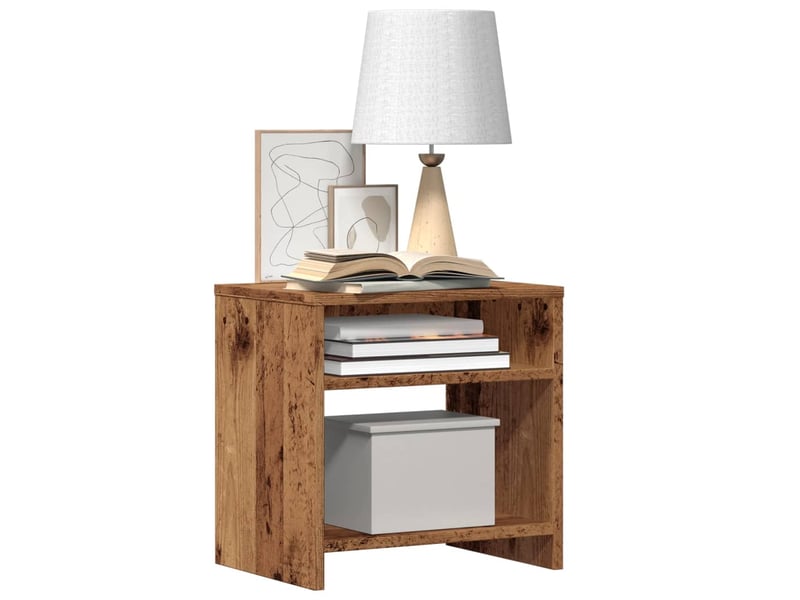  Table de chevet, table d'appoint vieux bois 40x30x40 cm bois d'ingénierie shl78137  - Conforama D