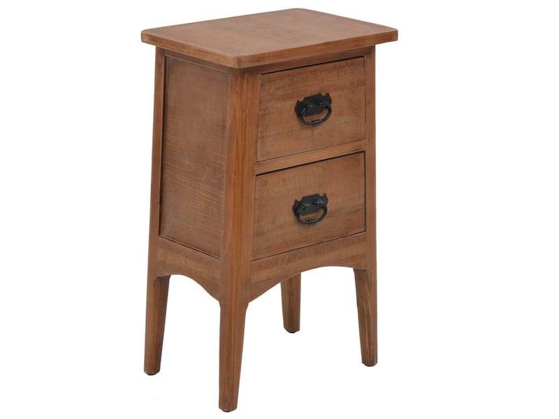 Table de chevet - cabinet de chevet - table de nuit bois de sapin massif 40 x 29 x 68 cm marron  - Conforama B