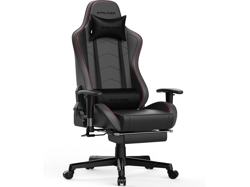  Gtplayer chaise de jeu ergonomique avec bluetooth et repose-pieds 200 kg - noir GT890MF-BLK - Conforama A