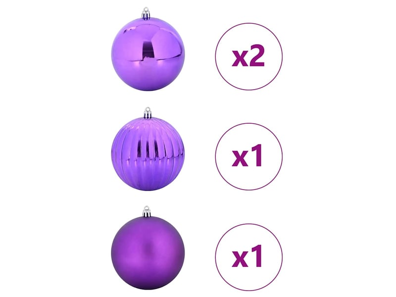  Ensemble de boules de noël xxl 4 pcs lilas ø 20 cm plastique  - Conforama C