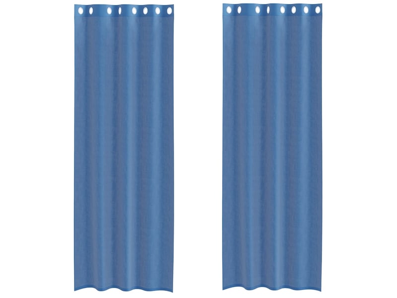  Lot de 2 rideaux en voile, voilages avec œillets bleu royal cf44351  - Conforama A