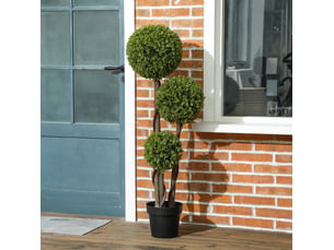Buis artificiel 115 cm – vert – plante décorative en pot, sans arrosage ni engrais, pour intérieur et extérieur