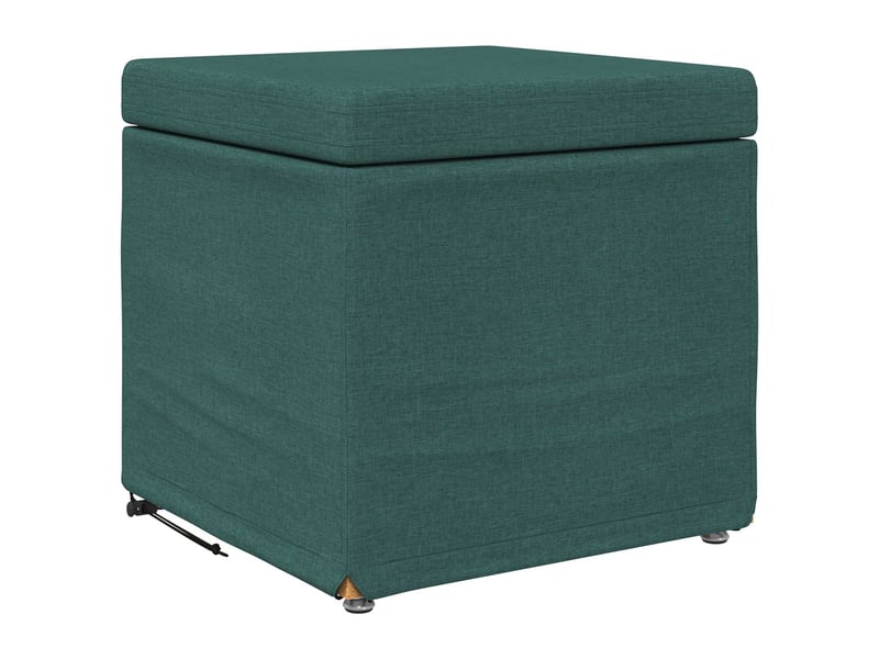  Tabouret bas, ottoman vert foncé 41x41x40 cm tissu et bois stratifié  - Conforama A
