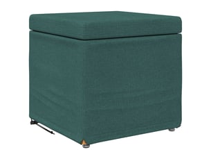 Tabouret bas, ottoman vert foncé 41x41x40 cm tissu et bois stratifié