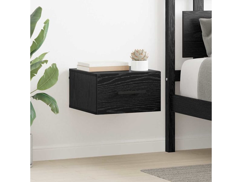  Table de chevet chambre, cabinet de chevet 35x35x20cm bois d'ingénierie chêne noir shl8821  - Conforama B