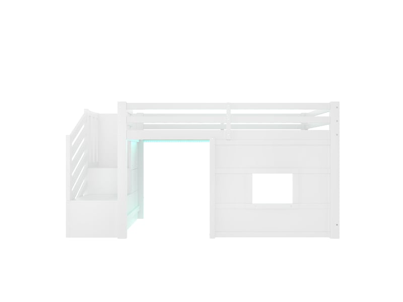  Lit mezzanine 90x200cm coloris blanc pin et mdf led lit enfant blanc - Conforama A