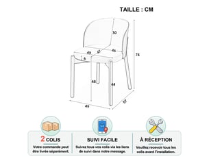 Lot de 4 chaises de salle à manger avec dossier enveloppant et assise en lin, bois massif et couleur noyer