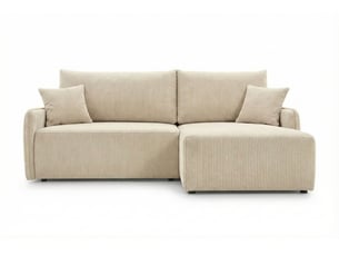 Canapé d'angle réversible convertible CASANOVA 3 places Velours côtelé Beige