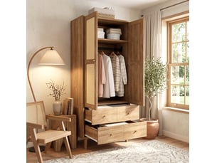 Armoire     WISHDOR  coloris bois foncé largeur 80 cm