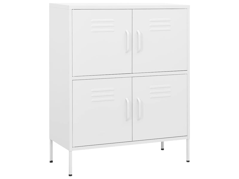  Armoire de rangement, rangement bureau blanc 80x35x101,5 cm acier shl7989  - Conforama A