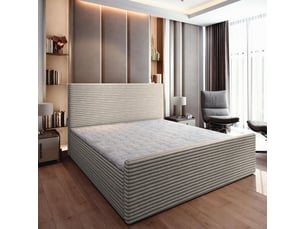 Lit avec rangement 140x200 cm <strong>MASSENO</strong> <strong></strong> coloris gris