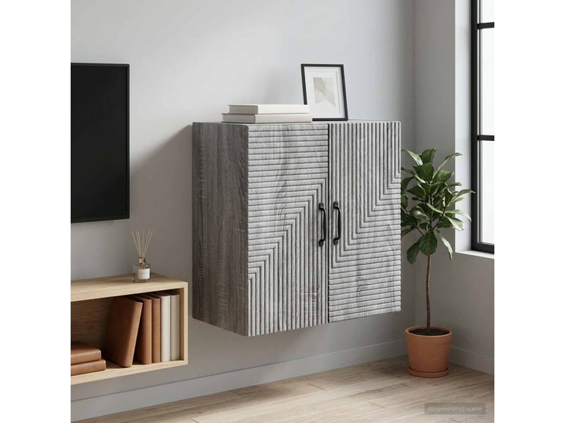  Armoire murale salon, meuble de rangement sonoma gris 59x31x60cm bois d'ingénierie shl9426  - Conforama B