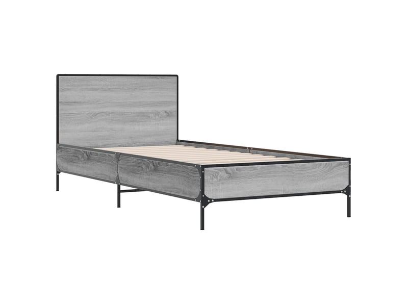  Lit simple- lit adulte -  cadre de lit avec tête de lit sonoma gris 80 x 200 cm  - Conforama B