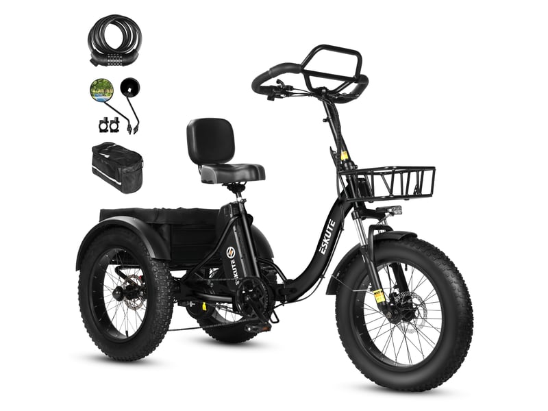  Tricycle électrique 20 eskute t302pro, 48v 250w 20.8ah, noir  - Conforama A