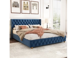 Lit simple 160x200 cm COVREO coloris bleu