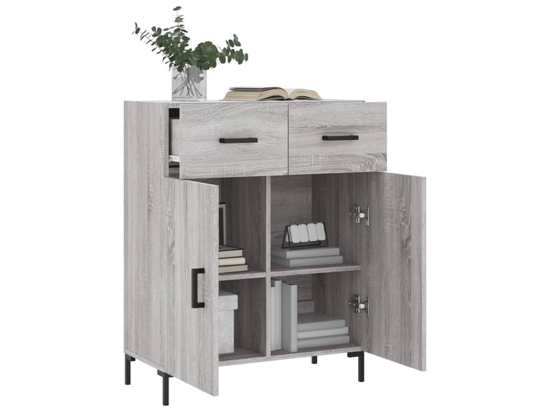  Buffet - bahut - meuble de rangement sonoma gris 69,5x34x90 cm bois d'ingénierie  - Conforama D