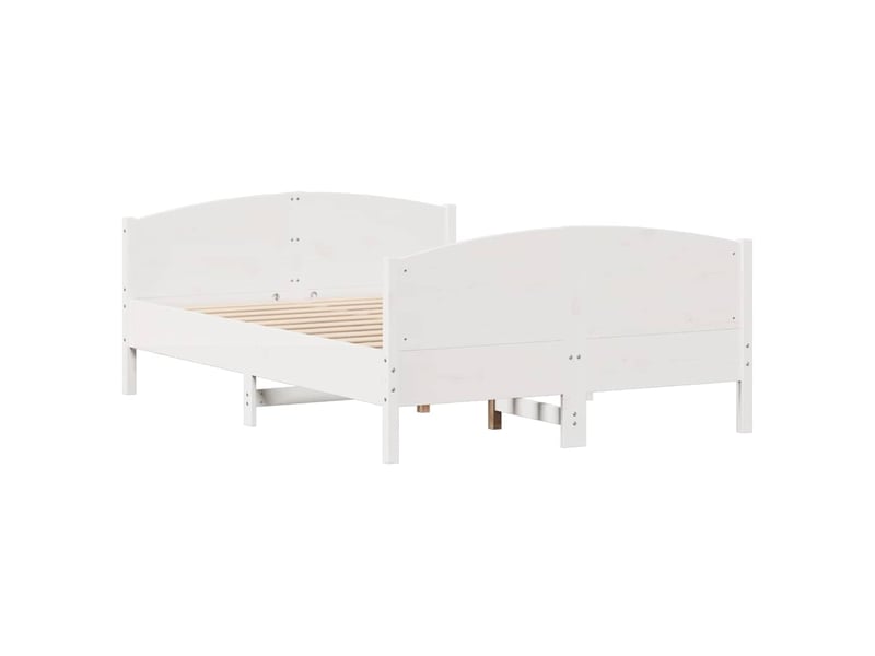  Lit double- lit adulte -  cadre de lit sans matelas blanc 140x200 cm bois de pin massif  - Conforama D