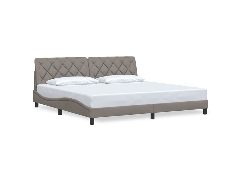  Lit double- lit adulte -  cadre de lit sans matelas taupe 200x200 cm tissu  - Conforama A