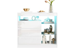 Commode 3 tiroir(s) SEYAKANY coloris blanc largeur 90 cm