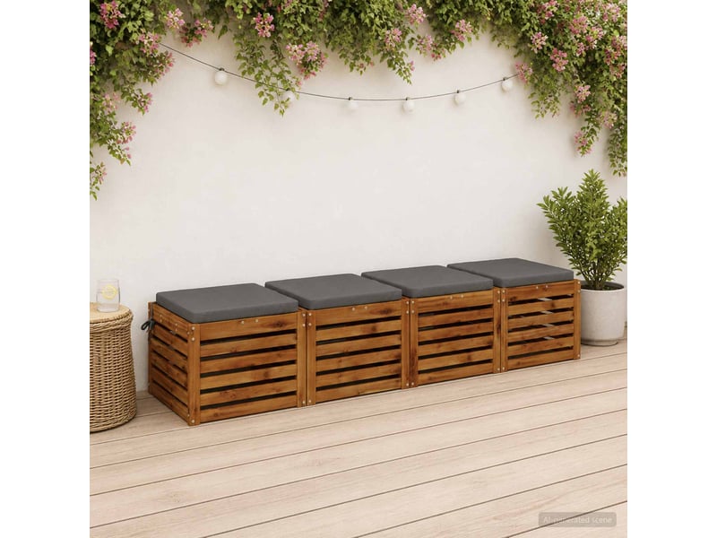  Lot de 4 coussins de siège, coussins d'assise soest 100 % polyester gris cf60421  - Conforama B