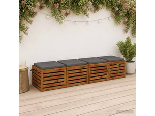 Lot de 4 coussins de siège, coussins d'assise soest 100 % polyester gris cf60421