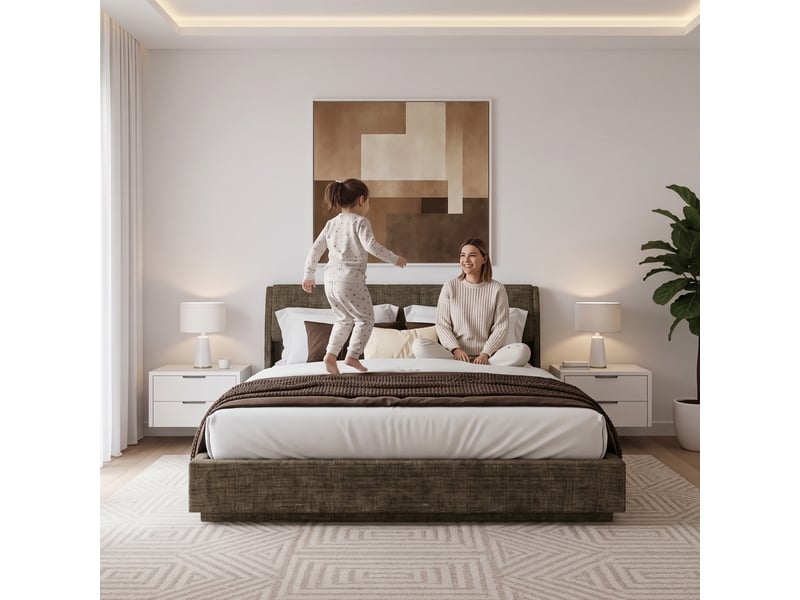  Lit double capitonné tröstiar avec éclairage led 180 x 200 cm vert [en.casa] Tröstiar - Conforama C