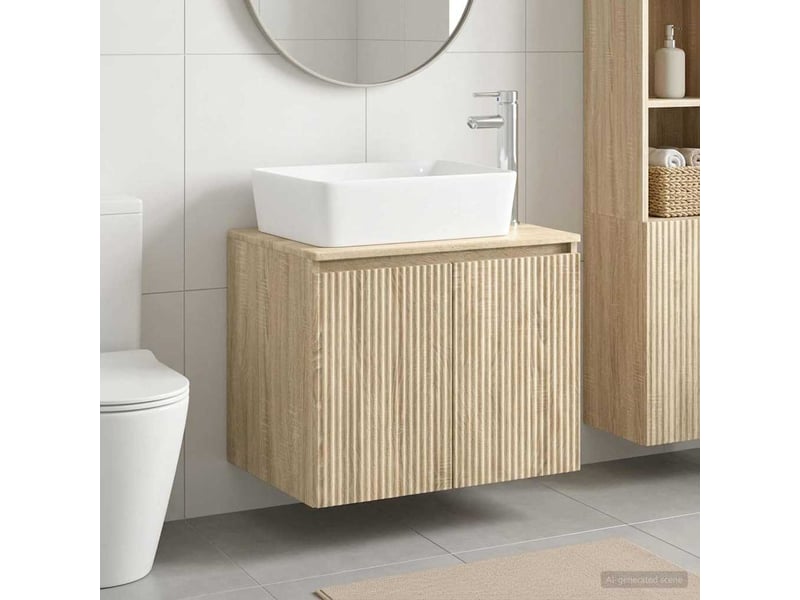 Ensemble de mobilier de salle de bain chêne sonoma cf64663 - Conforama B