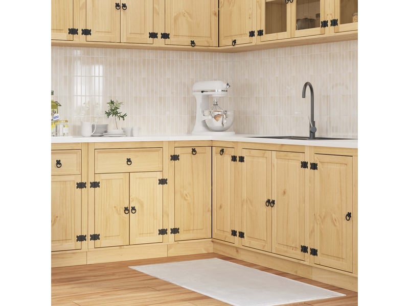 Meuble bas cuisine ; armoire avec étagère avec porte miel 60 x 32 x 40 cm pin massif - Conforama B
