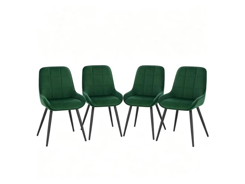  Chaises de cuisine fonctionnelles - ensemble de 4 chaises à dossier haut et siège rembourré, pour salle à manger et salon  - Conforama A