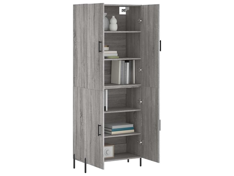  Buffet haut - bahut - meuble de rangement sonoma gris 69,5x34x180 cm bois d'ingénierie  - Conforama C