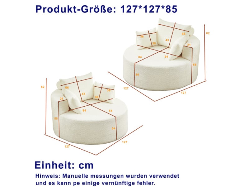  Fauteuil convertible en chenille 2 pièces, mousse confortable, design moderne, sans montage, salon, chambre et espace détente  - Conforama C
