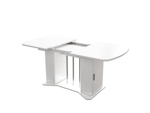 Table à manger extensible multifonction 120160 x 80 cm avec rangement, style moderne, pieds métalliques argentés