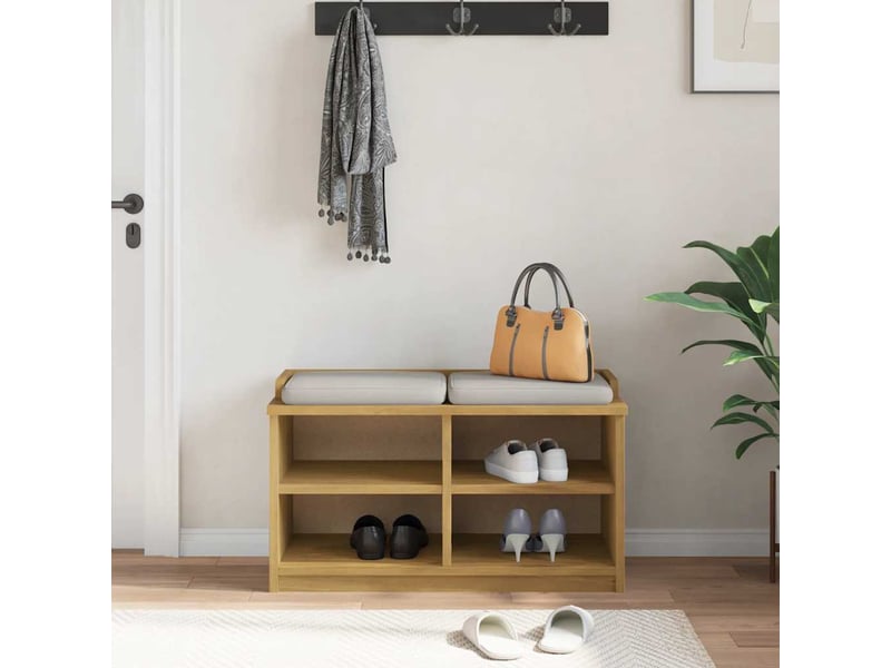  Banc de couloir, banc de rangement sandnes 87x40x50 cm bois de pin massif shl6623  - Conforama C