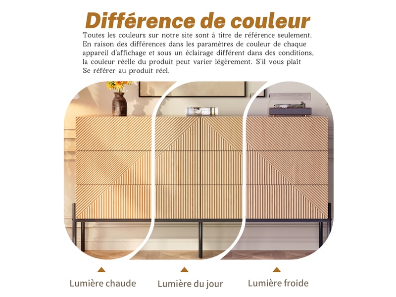  Buffet coloris marron panneaux texturés ORGL3867N - Conforama D