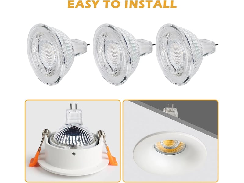  6 ampoules gu5.3 5w 2700k 12v 350lm  - Conforama D