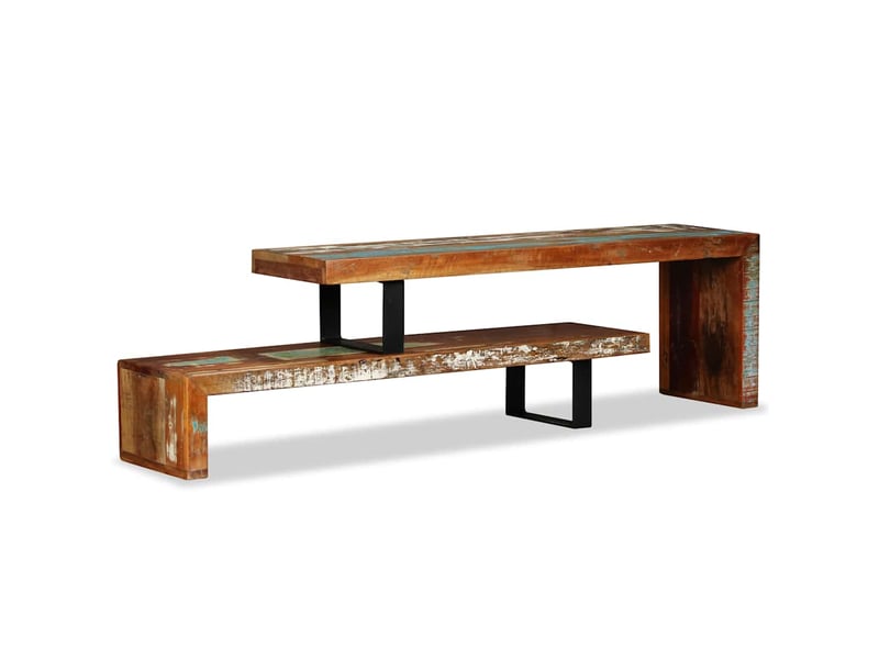  Meuble tv - banc tv - meuble de rangement bois de récupération massif  - Conforama A