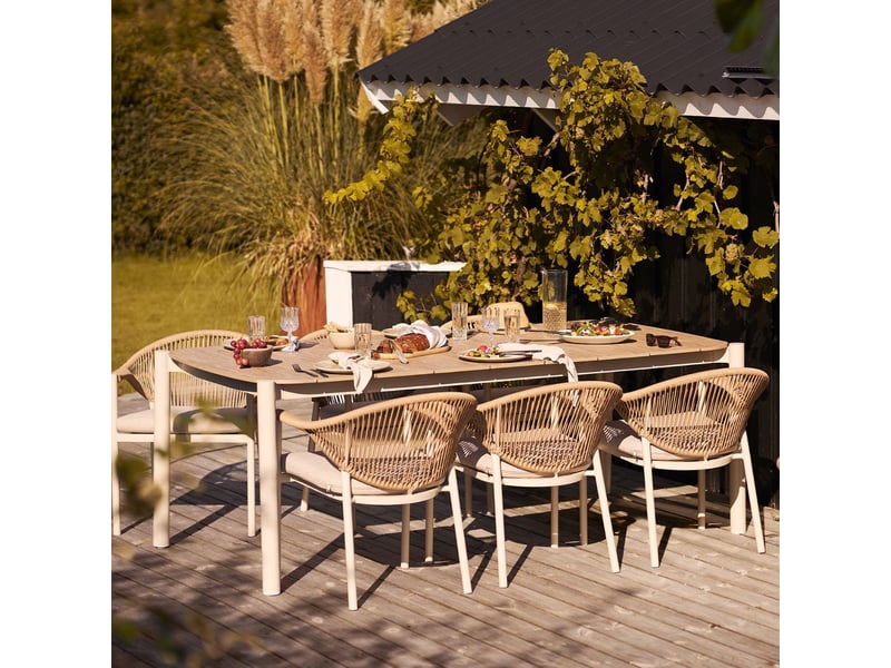  Table de jardin rectangulaire en aluminium plateau polyéthylène aspect bois - abelina ABELINA - Conforama B