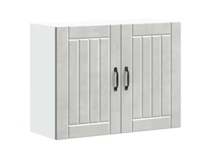 Meuble de rangement, armoire murale de cuisine lucca gris béton bois ingénierie shl1922