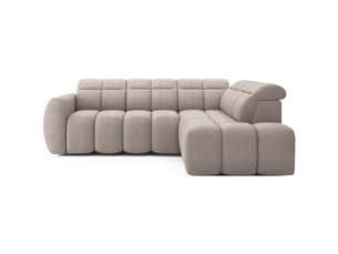 Canapé d'angle droit fixe MEUBLORAMA 4 places Polyester marron