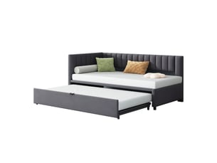 Lit simple 90x200 cm    coloris gris