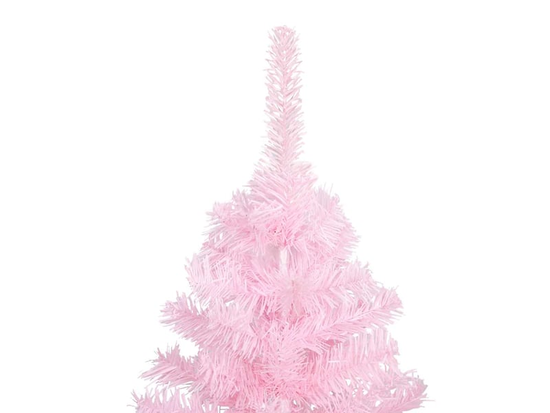  Sapin de noël, arbre de noël artificiel pré-éclairé et boules rose 180 cm pvc  - Conforama C