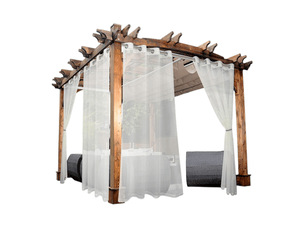Rideaux transparents imperméables pour terrasse, lot de 2, 132 x 213 cm, filtrant la lumière, avec œillets, pour véranda, tonnelle,jardin, blanc